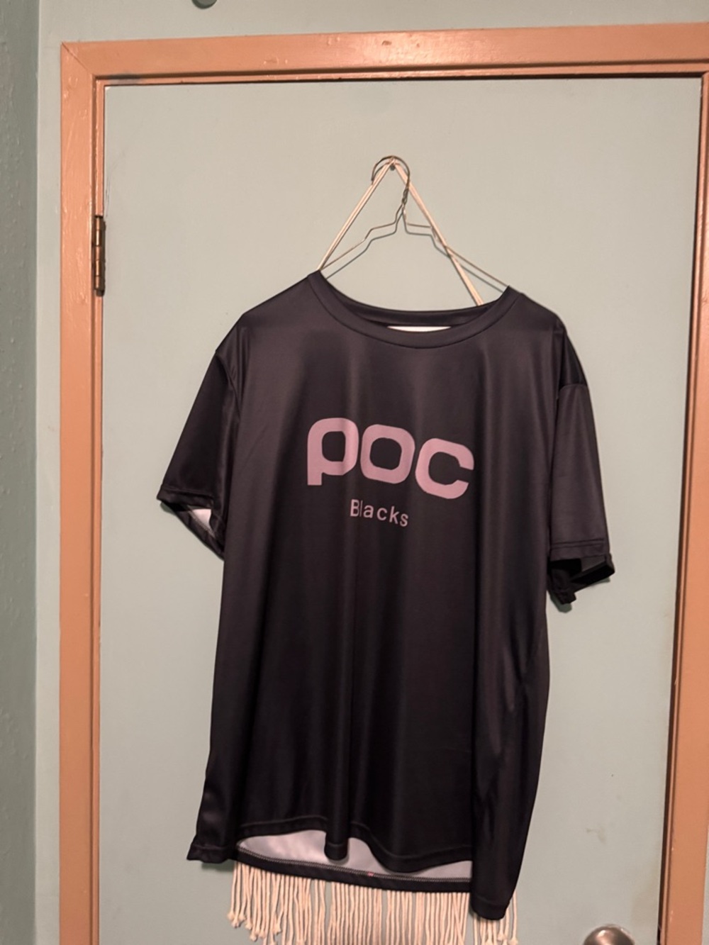 POC Black Graphic Athletic Tee - Black with Pink Logo